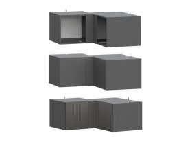 Антресоль (АН50+АН75+планка) Эккервуд (графит) в Марусино - marusino.mebel-nsk.ru | фото