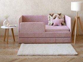 Диван-кровать Happy (розовый) в Марусино - marusino.mebel-nsk.ru | фото