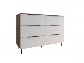 Комод 1300 Роза (орех франклин карамельный/бежевый скин) в Марусино - marusino.mebel-nsk.ru | фото
