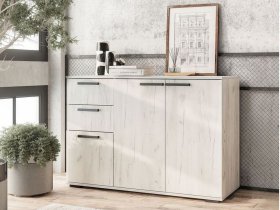 Комод Стандарт-3 NEW (дуб крафт белый) в Марусино - marusino.mebel-nsk.ru | фото