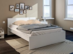 Кровать двуспальная 1,4м Леон СБ-3368 (белый) в Марусино - marusino.mebel-nsk.ru | фото
