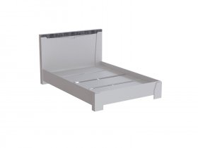 Кровать двуспальная 1,6 Ливерпуль (белый/бетон светлый) в Марусино - marusino.mebel-nsk.ru | фото