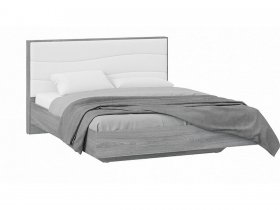Кровать двуспальная 1,6 м «Миранда» Тип 1 (Дуб Гамильтон/Белый глянец) в Марусино - marusino.mebel-nsk.ru | фото