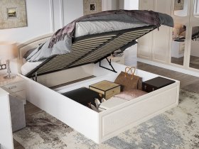 Кровать двуспальная 1,6 м Венеция КРМП-160 с подъемным механизмом в Марусино - marusino.mebel-nsk.ru | фото