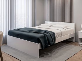 Кровать двуспальная 1,6м Бруклин СБ-3354 (белый) в Марусино - marusino.mebel-nsk.ru | фото