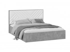 Кровать двуспальная 1,6м «Хилтон» тип 1 (ателье светлый/белый) в Марусино - marusino.mebel-nsk.ru | фото