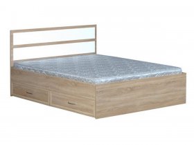 Кровать двуспальная с ящиками 1,6 м-2 (прямая спинка) в Марусино - marusino.mebel-nsk.ru | фото