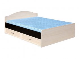 Кровать  двуспальная с ящиками 1,6м-1 (круглая спинка) в Марусино - marusino.mebel-nsk.ru | фото
