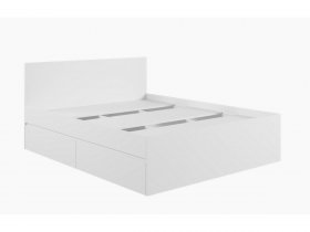 Кровать двуспальная с ящиками 1,6м Мадера-М1600 (белый) в Марусино - marusino.mebel-nsk.ru | фото
