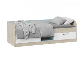 Кровать комбинированная «Оливер» Тип 1 401.003.000 (дуб крафт серый/белый/серо-голубой) в Марусино - marusino.mebel-nsk.ru | фото