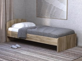 Кровать односпальная 80 с низкой спинкой (дуб крафт серый) в Марусино - marusino.mebel-nsk.ru | фото