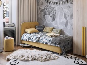 Кровать односпальная Лео 0,9 м в Марусино - marusino.mebel-nsk.ru | фото