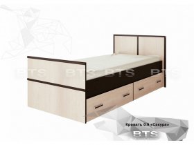 Кровать односпальная с ящиками 0,9м Сакура (BTS) в Марусино - marusino.mebel-nsk.ru | фото