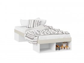 Кровать «Сканди» ТД-386.12.02 (дуб гарден/белая) в Марусино - marusino.mebel-nsk.ru | фото