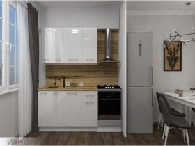 Кухонный гарнитур МДФ Выгодно и точка 1,5 м (белый глянец) в Марусино - marusino.mebel-nsk.ru | фото