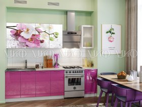 Кухонный гарнитур Орхидея (сиреневый) в Марусино - marusino.mebel-nsk.ru | фото