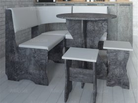 Кухонный уголок Лотос  (цемент темный к/з White) в Марусино - marusino.mebel-nsk.ru | фото