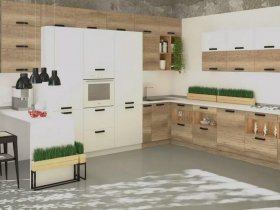 Модульная кухня Фиджи 2,3м (крафт) в Марусино - marusino.mebel-nsk.ru | фото