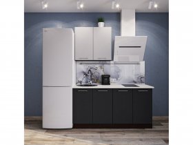 Модульная кухня Классика (белый глянец/черный) в Марусино - marusino.mebel-nsk.ru | фото