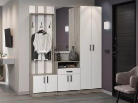 Модульная прихожая Вега (дуб крафт серый/белый) в Марусино - marusino.mebel-nsk.ru | фото