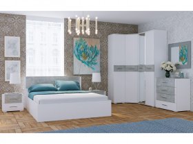 Модульная спальня Бьянка (белый/бетон) в Марусино - marusino.mebel-nsk.ru | фото