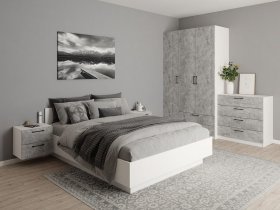 Модульная спальня Гамма (белый/цемент) в Марусино - marusino.mebel-nsk.ru | фото