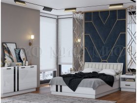 Модульная спальня Магнолия  (белый глянец) в Марусино - marusino.mebel-nsk.ru | фото