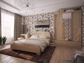 Модульная спальня Виктория-1 (дуб сонома) в Марусино - marusino.mebel-nsk.ru | фото