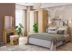 Модульная спальня Виктория-1 (дуб крафт золотой) в Марусино - marusino.mebel-nsk.ru | фото