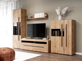 Модульная стенка Ницца (дуб вотан) в Марусино - marusino.mebel-nsk.ru | фото