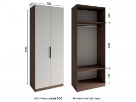 Шкаф 900 Роза (орех франклин карамельный/бежевый скин) в Марусино - marusino.mebel-nsk.ru | фото