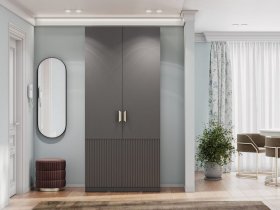 Шкаф двухстворчатый Эккервуд (Нью) (графит) в Марусино - marusino.mebel-nsk.ru | фото