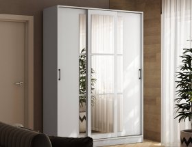 Шкаф-купе 1,6м «Стиль-2» (белый) в Марусино - marusino.mebel-nsk.ru | фото