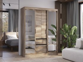 Шкаф-купе ШКК-06 Энигма (венге/дуб каньон) в Марусино - marusino.mebel-nsk.ru | фото