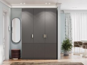 Шкаф трехстворчатый Эккервуд (Нью) (графит) в Марусино - marusino.mebel-nsk.ru | фото