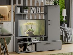 Стенка «Сиена» (графит серый) в Марусино - marusino.mebel-nsk.ru | фото