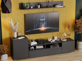 Стенка «Сильвия» (графит серый) в Марусино - marusino.mebel-nsk.ru | фото