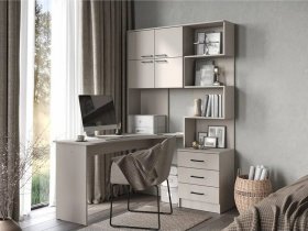 Стол компьютерный №1 Брауни левый (кашемир) в Марусино - marusino.mebel-nsk.ru | фото