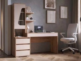 Стол компьютерный Пифагор (дуб вотан/кашемир) в Марусино - marusino.mebel-nsk.ru | фото